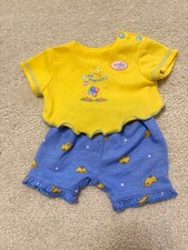 🐤 RARE BEAUTIFUL VINTAGE 2001 BABY BORN DOLLS CLOTHES 🐤 ZAPF 2 PIECE SHORT SET