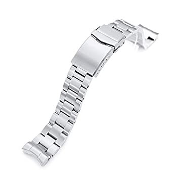 [MiLTAT] 20mm Metal Watch Band Stainless Steel Oyster Bracelet Clasp for Seiko