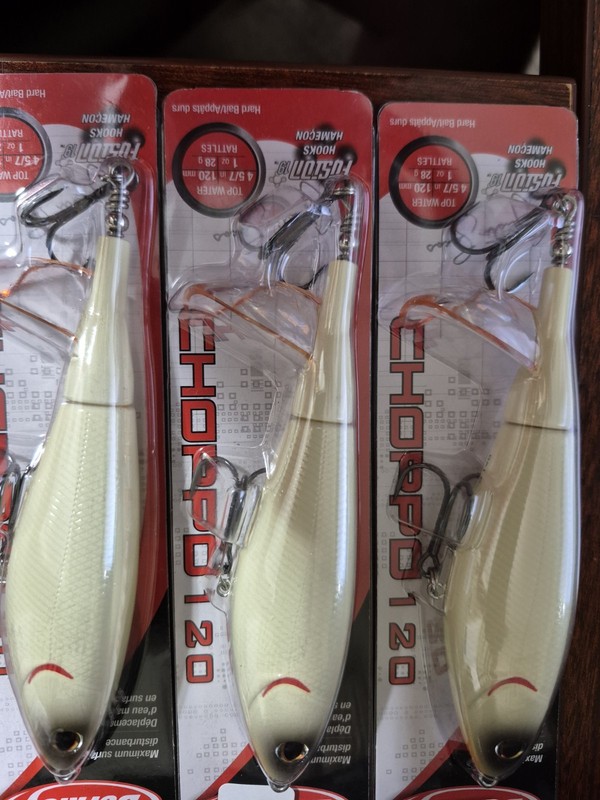 BERKLEY CHOPPO 120----3 BONE COLORED FISHING LURES