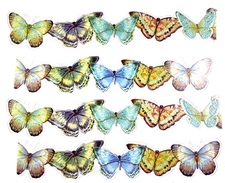 Butterflies Glitter Accent Acetate Stickers K&Company Set of 4