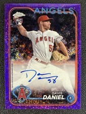 2024 Topps Chrome Davis Daniel Purple Speckle Refractor Rookie Auto RC /299