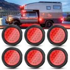 4" Inch Round LED Truck Trailer Stop Turn Tail Brake Lights Waterproof 24-LED