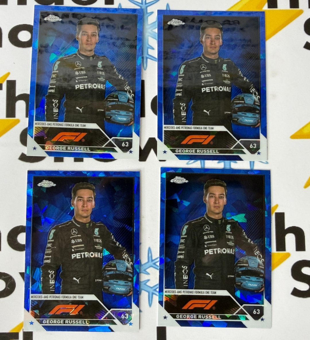 2023 Topps Chrome Sapphire Formula 1 #13 George Russell Portrait (x4) 🏁🏁
