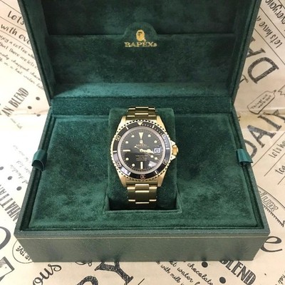 A BATHING APE BAPEX TYPE1 Armbanduhr Gold 300 S3249 Authentic Original