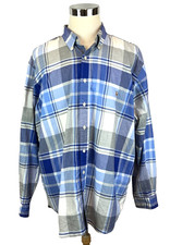 Ralph Lauren Men's Blue Plaid Oxford Cotton Button Down Dress Shirt Size 2XB