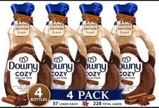 SET OF 4 Downy Cozy Collection Chai Latte Fabric Softener 57 LOADS EACH BOTTLE