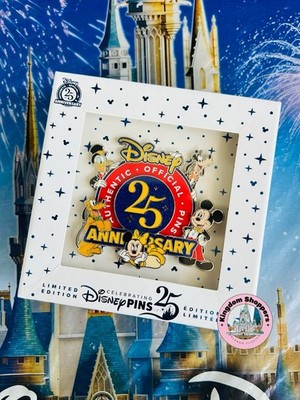 2025 Disney Parks 25th Anniversary Mickey Minnie Pluto Goofy Donald Jumbo LE Pin