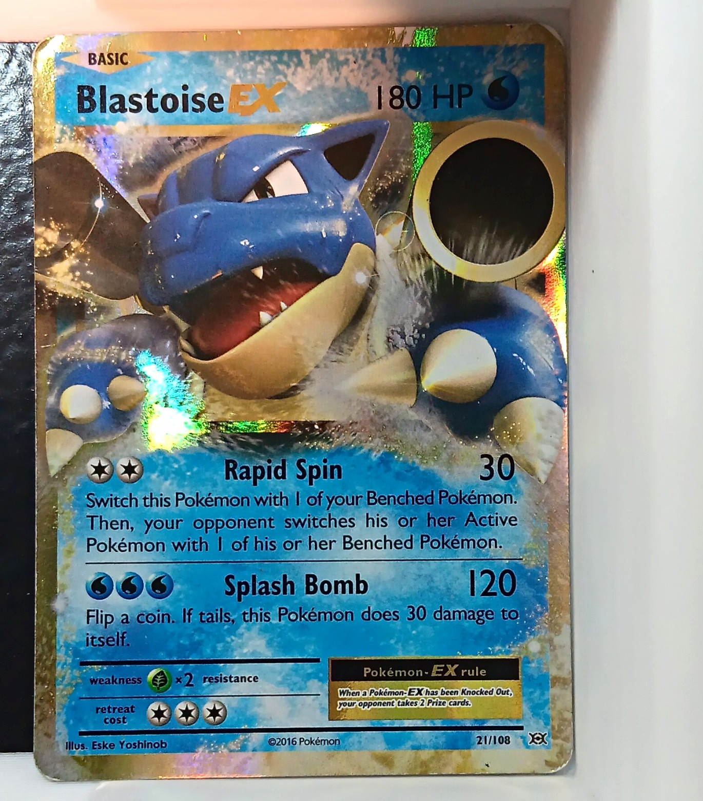 Blastoise EX 21/108 Evolutions Ultra Rare Holo 180 HP Basic Eng