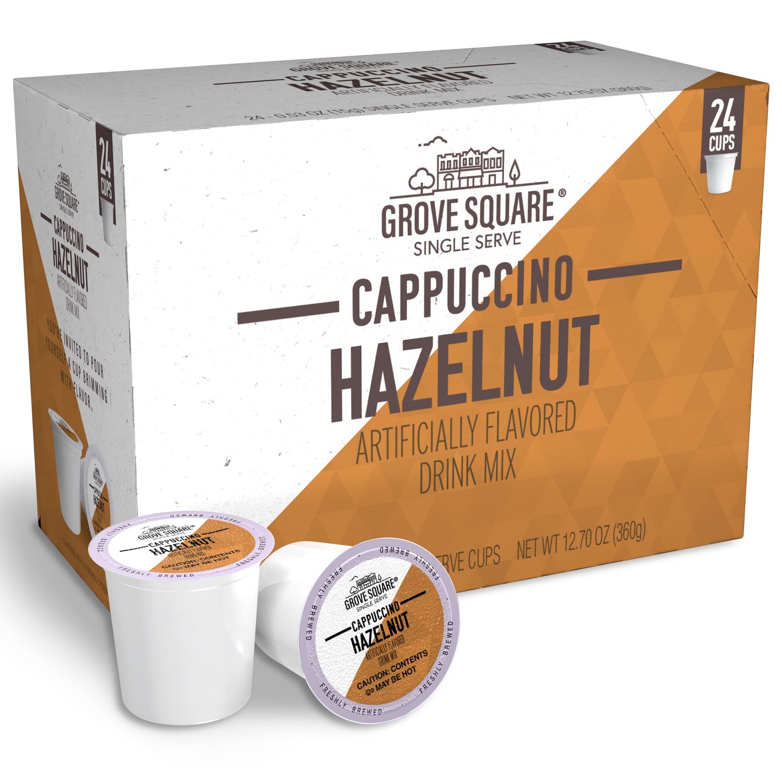 Grove Square Cappuccino, Hazelnut, 24 Single Serve Cups 24 C