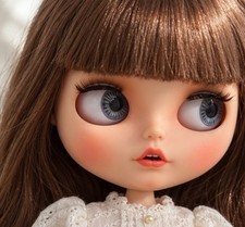 Blythe Doll Nude 12inch doll brown long wavy hair tan Skin matte face