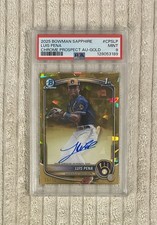 Luis Pena 2025 Bowman Sapphire Chrome Prospect Auto Gold Refractor #/50 PSA 9