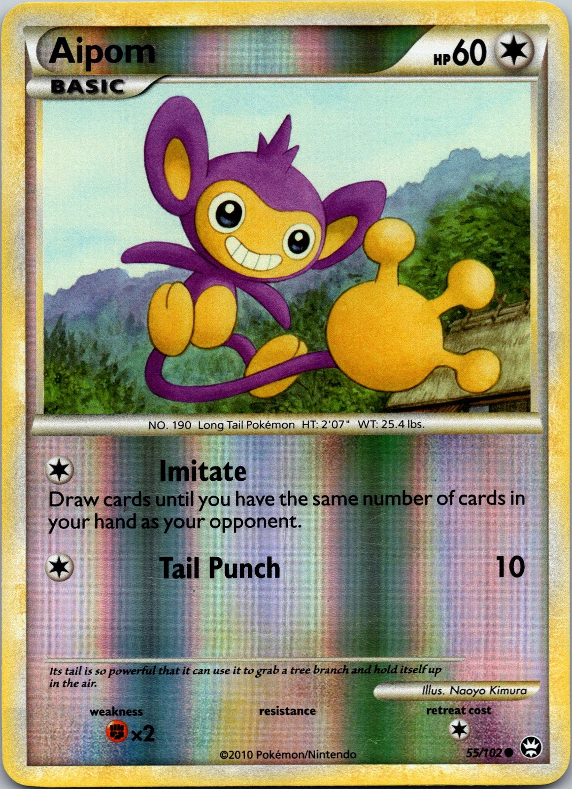 Aipom 55/102 Triumphant Reverse Holo LP Pokemon TCG