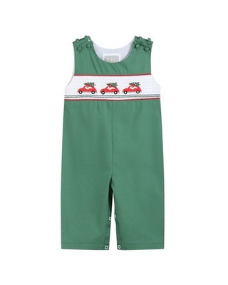 Lil Cactus Smocked Overall Green 6-12M