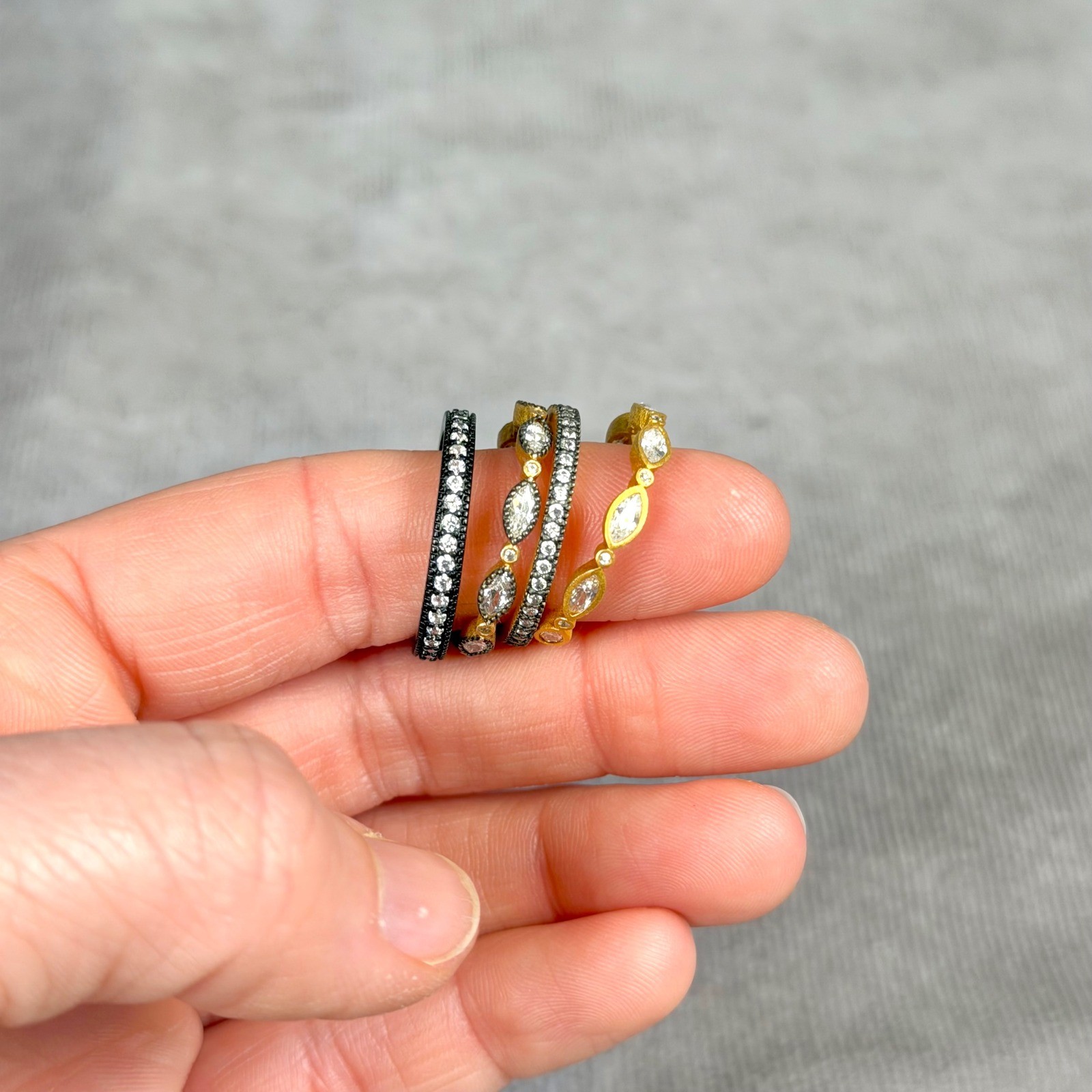 Freida Rothman Mixed Metal Stackable Ring Set Gol… - image 7