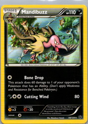 Pokemon TCG Mandibuzz 58/124 Fates Collide MP