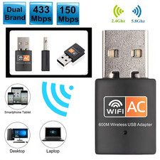 600Mbps USB 2.0 Mini WiFi Adapter with Dual-Band 2.4GHz/5GHz
