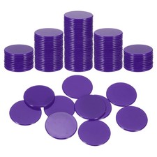 120Pcs 1.2 Inch Purple Flat Poker Chips Bingo Chips Learning Counters for Game