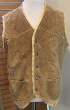 Scully Tan Suede Leather Western Vest Style 82 Size M.          P20364