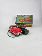 Vintage SSS Shoji Mercedes Benz Tinplate Remote Controlled Toy Car - Rare Red