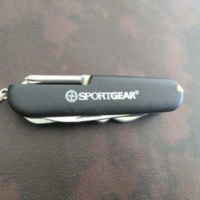 SPORTGEAR Black Silver Stainless Steel Multi-Tool Knife Scissors Saw Corkscrew