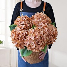 JINWOE 5pcs Silk Hydrangea Artificial Flowers 20" Lifelike Boho Decor