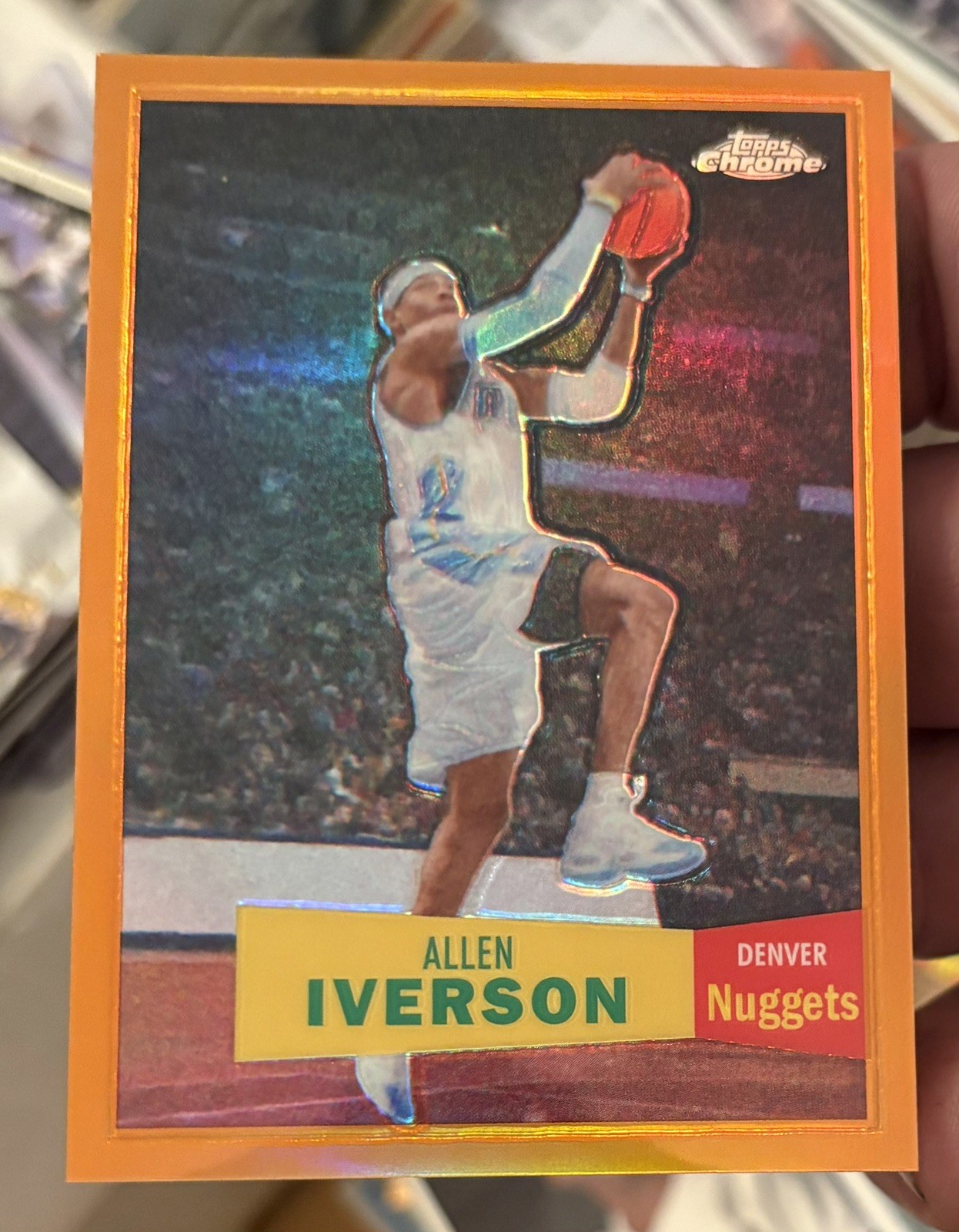 Allen Iverson 2007-08 Topps Chrome Variation Orange Refractor /199 #33 76ers