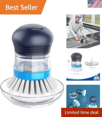 Soap Dispensing Palm Brush Storage Set, Kitchen Brush with Holder for Pot Pan...