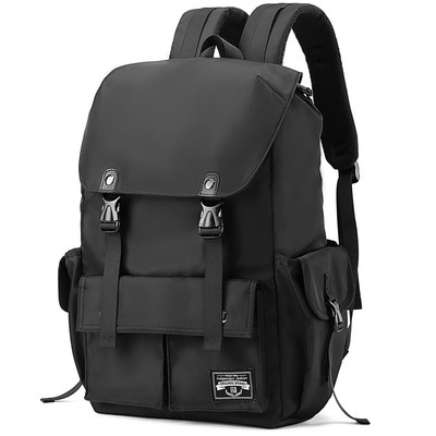 Black Backpack Men, 17.3 Inch Laptop Backpack for Men, Drawstring Anti-theft ...