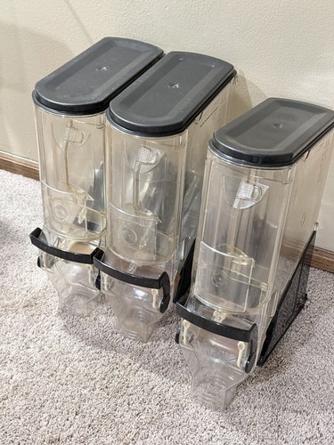 LOT OF 3 TRADE FIXTURES 618/624 COMMERCIAL BULK FOOD GRAVITY BIN DISPENSERS 