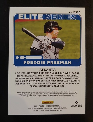 ⚾ 2021 Donruss Freddie Freeman Elite Series Vector Parallel ES10 Braves MT ⚾ - Picture 2 of 2