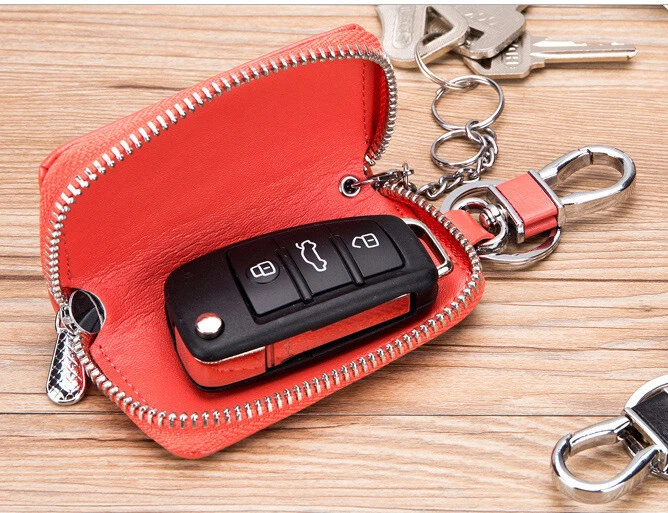 Car Remote KeyChain Pouch,Leather Key Holder,Car Key Holder,Car