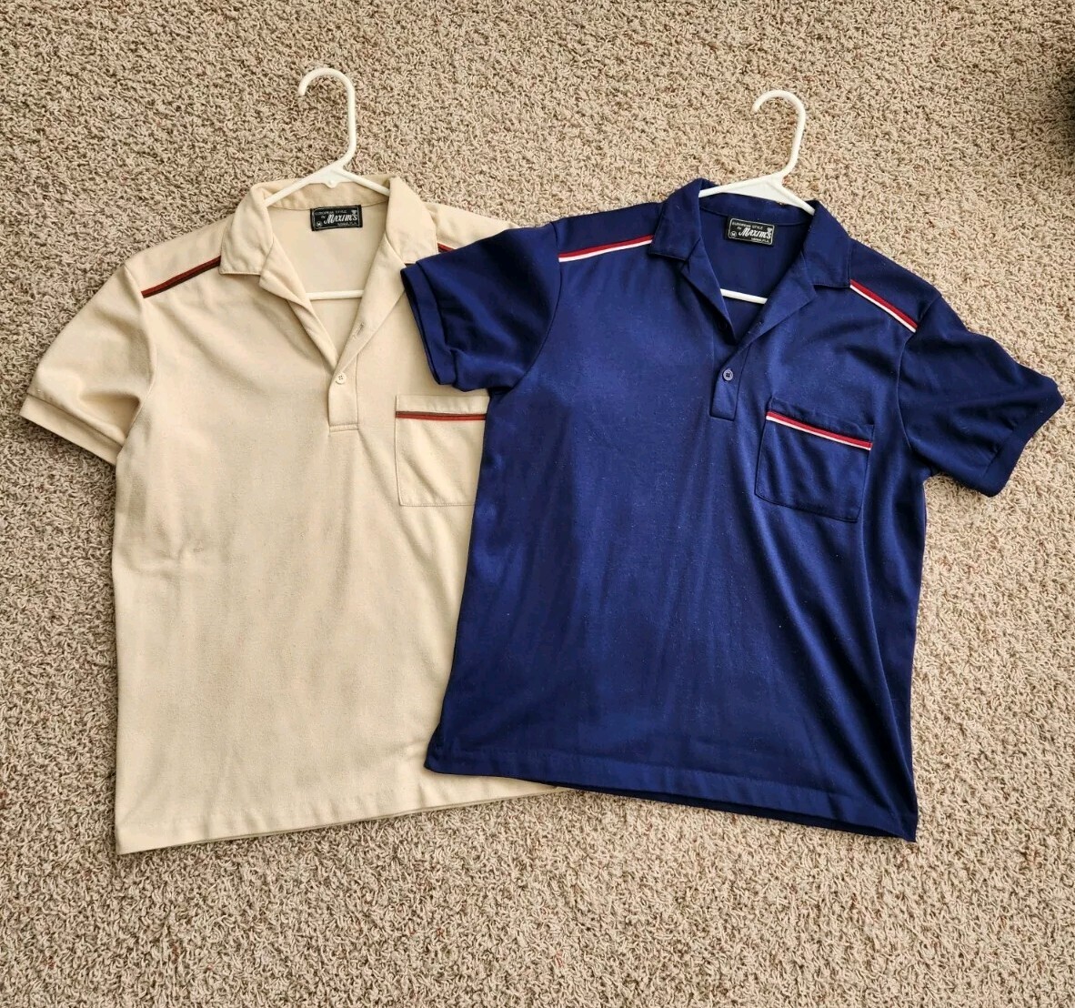 LOT OF 2 - VINTAGE 70s 80s EUROPEAN STYLE BY MAXIM'S POLO SHIRTS