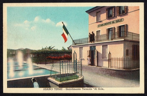 1936 Italy postcard Abano Terme to Geneva – Aeronautics 20c Mi443 - Picture 2 of 3