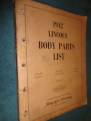 Lincoln catalog parts