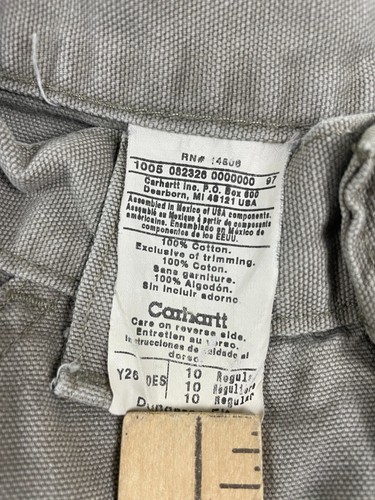 Carhartt Carpenter Pants Boys 22x22 Canvas Relaxed Fit Straight Leg Pockets Gray - Picture 15 of 15