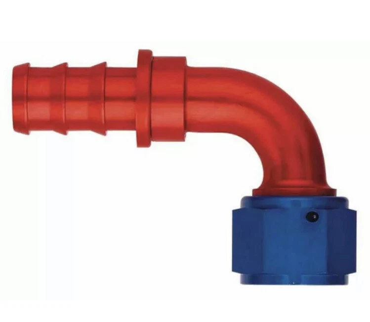 Aeroquip Blue/Red Fitting Hose End Socketless 90D 6AN Barb 6AN Female Al FCM1532 - Image 3 of 3
