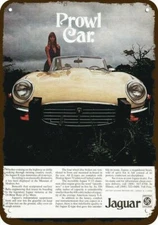 1974 JAGUAR E-TYPE Convertible Prowl Car Vntg-Look DECORATIVE REPLICA METAL SIGN