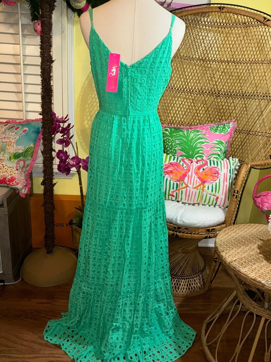 Lilly Pulitzer Dresses | Lilly Pulitzer Melody Eyelet Maxi Dress Green | Color: Green | Size: 14 | Jillelizabeth1's Closet