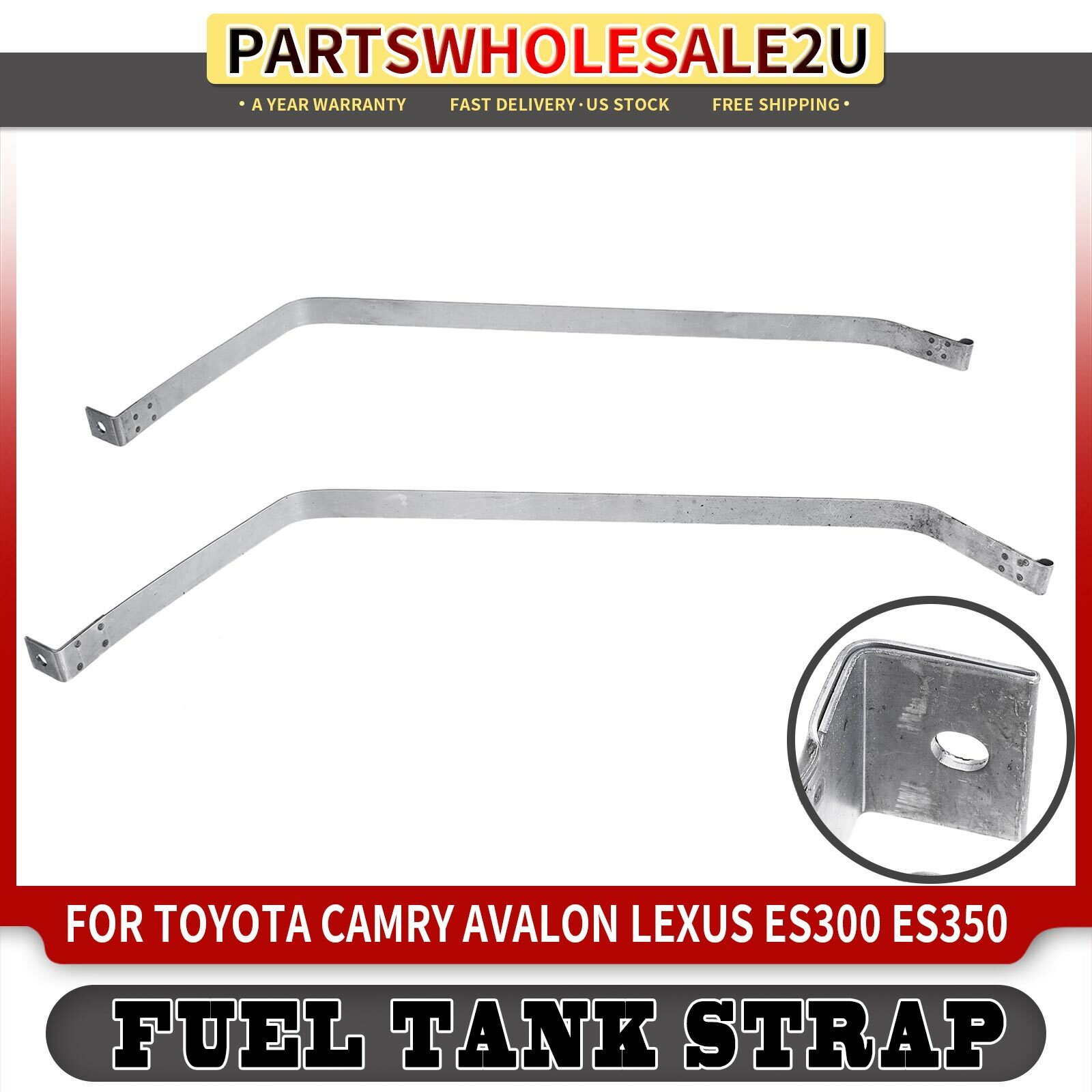 Pair Of Fuel Tank Straps For Toyota Camry, Avalon, Solara & Lexus ES (2002-2012) - Direct Fit