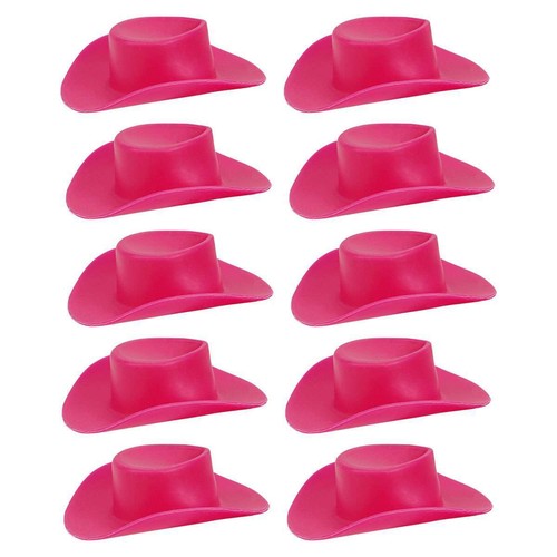 10Pcs Plastic Mini Cute Western Cowgirl Cowboy Miniature Hat Doll House Party US - Picture 18 of 19