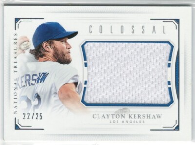 2016 Panini National Treasures Clayton Kershaw Jumbo Game Jersey Card SP #'d /25