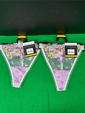 Sofia Intimates Women's Strappy Thong Panty 2 Pack Size S Orchid Bloom