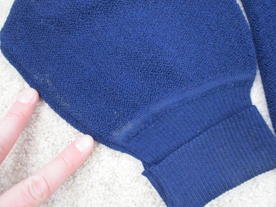 VINTAGE Peruvian Connection Cardigan Sweater Men Large Alpaca Blue Grandpa Peru - Image 4 of 4