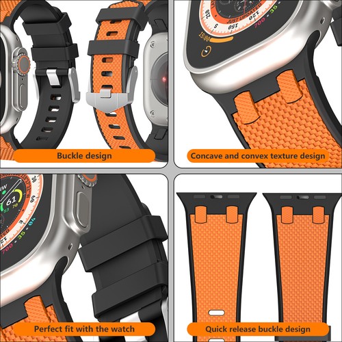 Luxury Durable Rugged Band For Apple Watch Ultra Soft Silicone Replacement Strap - 第 8/32 張圖片
