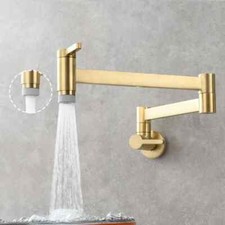 Fold Kitchen Pot Faucet Wall Mounted Double Sprayer Modes Single Cold Water Tap
