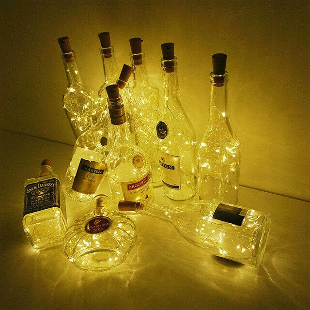 Wine Bottle Fairy String Lights 20 LED Battery Cork For Party Christmas Wedding
