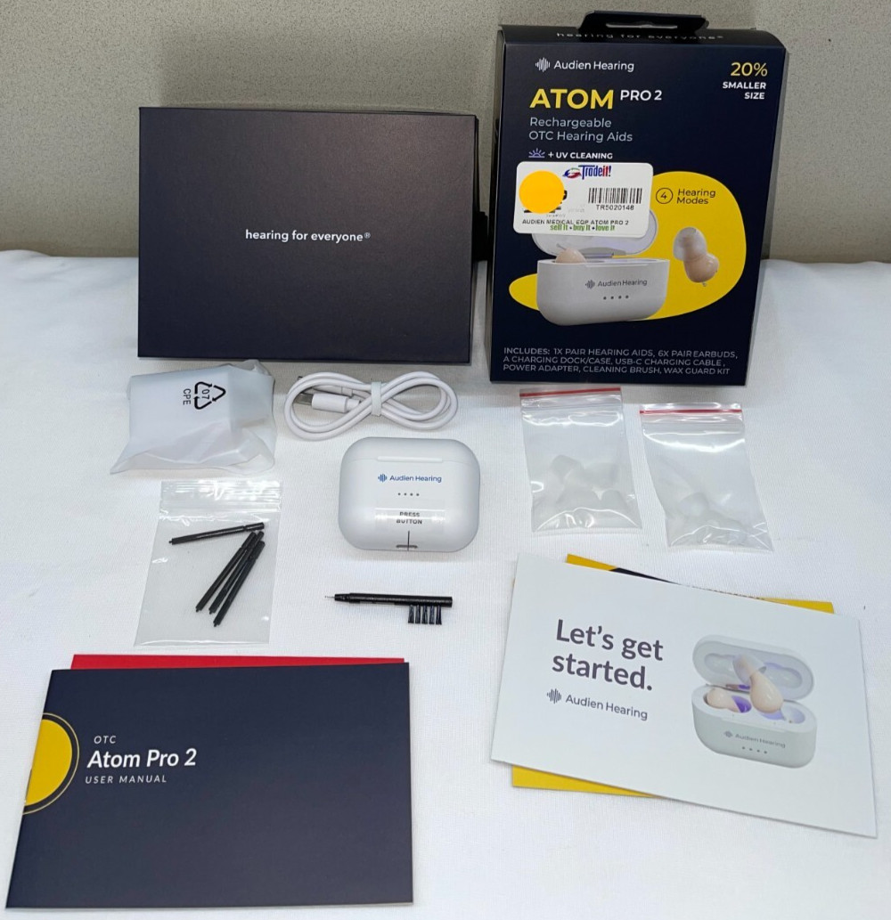 Audien Atom Pro 2 Wireless Rechargeable OTC Hearing Aid