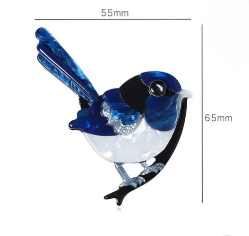 Acrylic 3D Blue Bird Brooch~ Vintage Art Deco Look. - Picture 2 of 5
