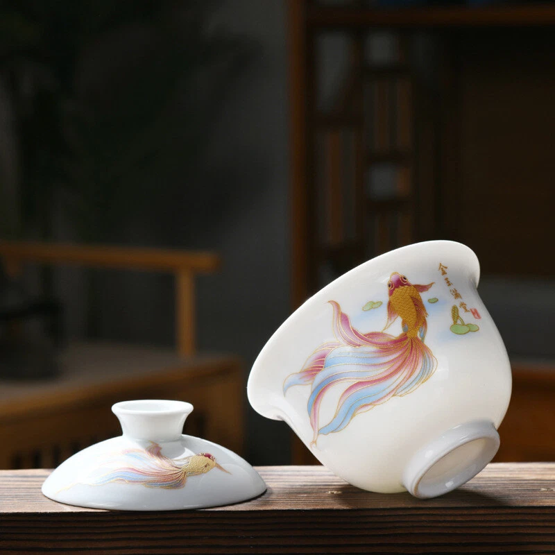 Juego de té de viaje nuevo bolsa portátil porcelana Gaiwan tazas de té a juego Foto 2 de 4