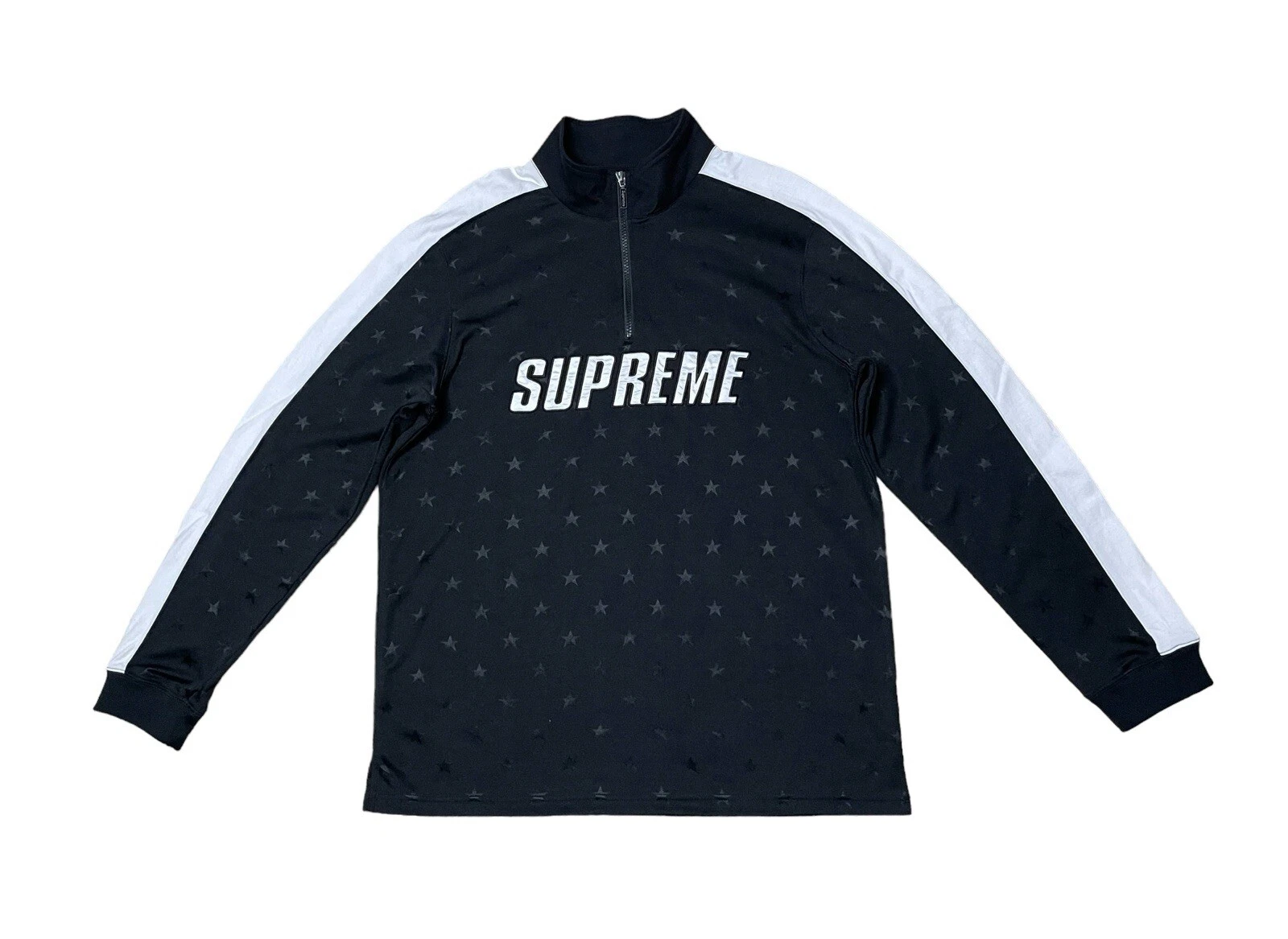 Veste à manches longues homme Supreme grand pull demi fermeture éclair noir piste